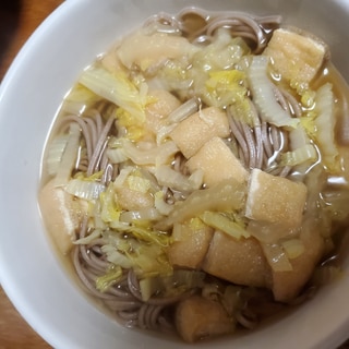 白菜と油揚げのお蕎麦